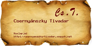 Csernyánszky Tivadar névjegykártya